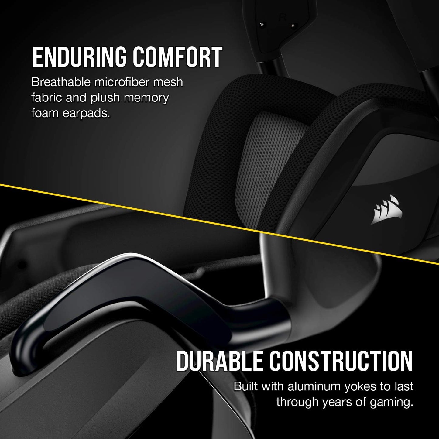 CORSAIR VOID RGB ELITE Wireless Gaming Headset – 7.1 Surround Sound – Omni-Directional Microphone – Microfiber Mesh Earpads – Up to 40ft Range – iCUE Compatible