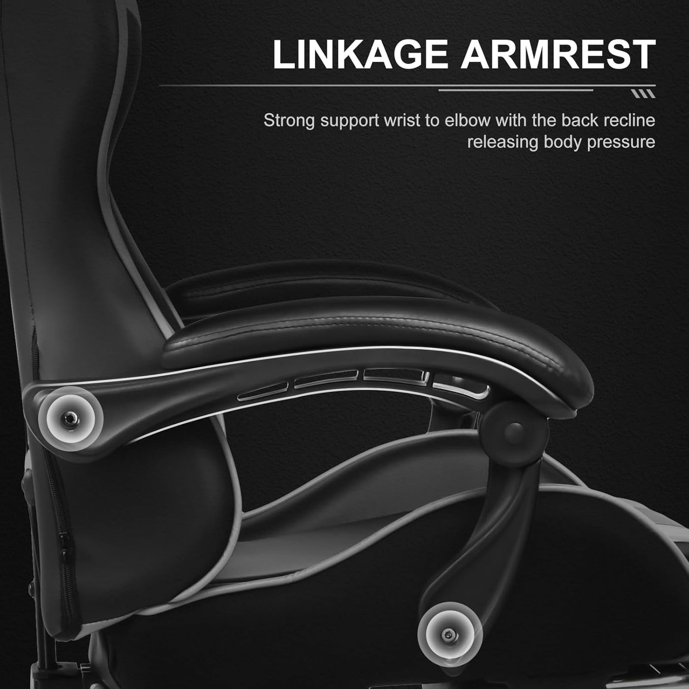 GTPLAYER Gaming Chair, Computer Chair with Footrest and Lumbar Support, Height Adjustable Game Chair with 360°-Swivel Seat and Headrest and for Office or Gaming