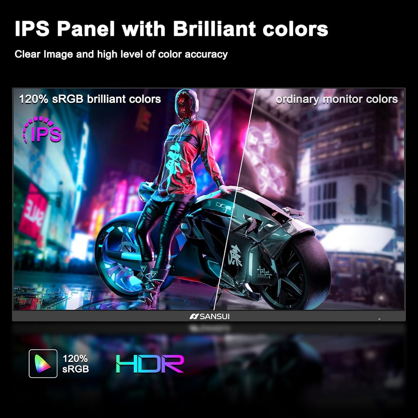 SANSUI 27 Inch WQHD 2560 x 1440 IPS Gaming Monitor, 180Hz 1ms Computer Monitor, DP 1.2 x2 | HDMI 2.0 x2 (DP Cable Included)