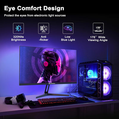 SANSUI 27 Inch WQHD 2560 x 1440 IPS Gaming Monitor, 180Hz 1ms Computer Monitor, DP 1.2 x2 | HDMI 2.0 x2 (DP Cable Included)