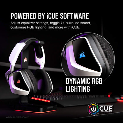 CORSAIR VOID RGB ELITE Wireless Gaming Headset – 7.1 Surround Sound – Omni-Directional Microphone – Microfiber Mesh Earpads – Up to 40ft Range – iCUE Compatible