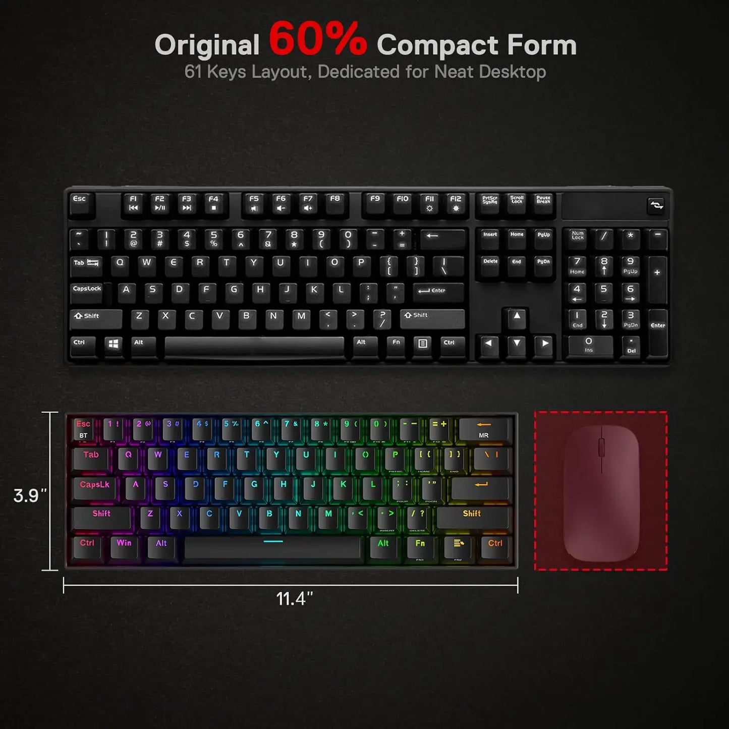 K530 Pro Draconic Wireless RGB 3-Mode Mechanical Keyboard