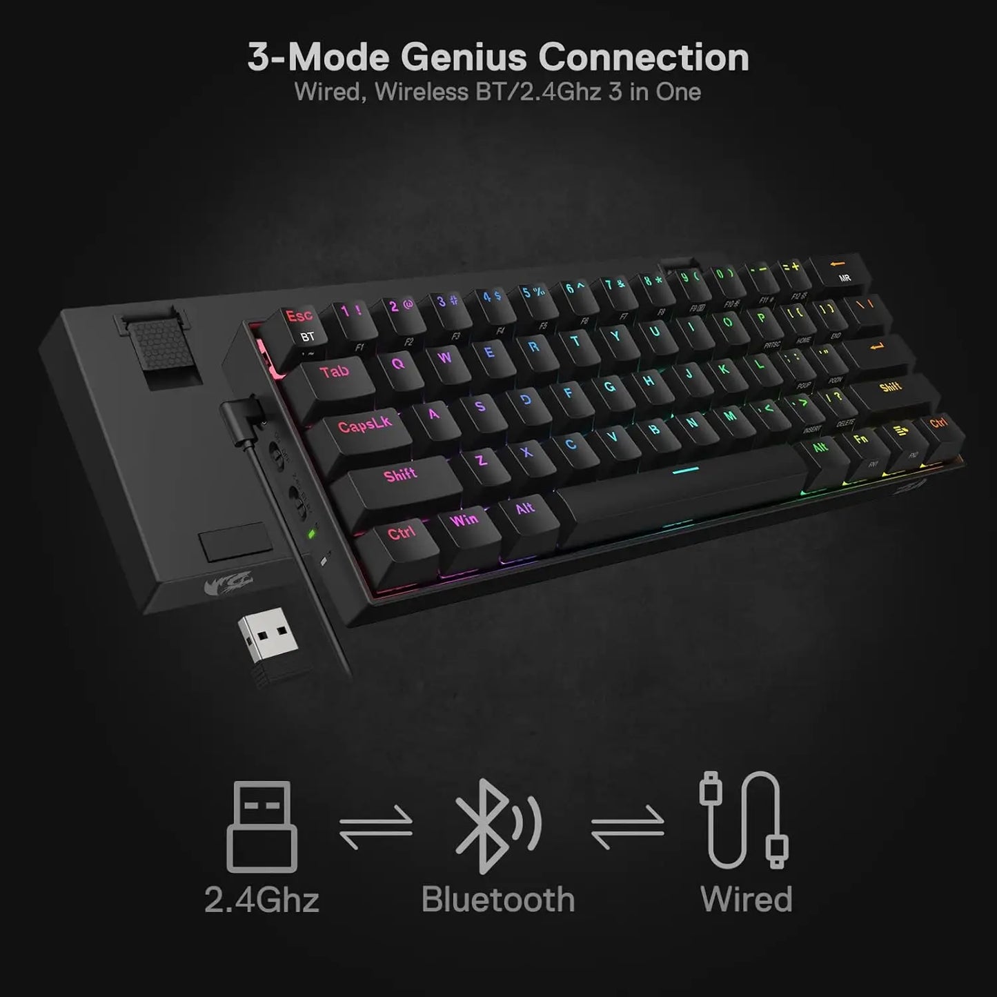 K530 Pro Draconic Wireless RGB 3-Mode Mechanical Keyboard